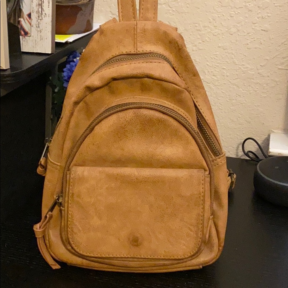 Brown small backpack